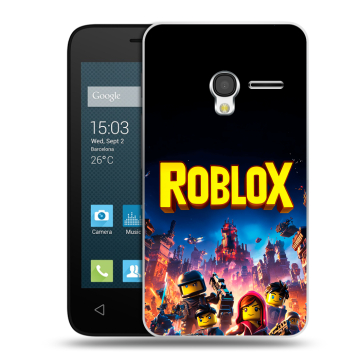 Пластиковый чехол на Alcatel One Touch Pixi 3 (4.0) с принтом Roblox Роблокс
