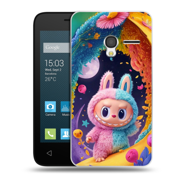 Пластиковый чехол на Alcatel One Touch Pixi 3 (4.0) с принтом Labubu Лабубу