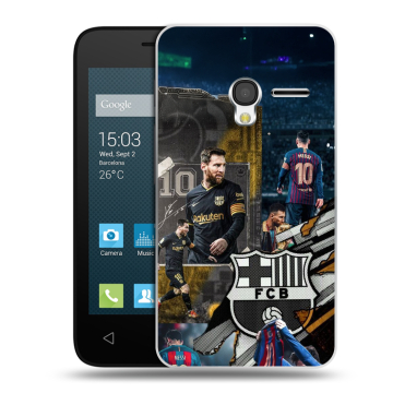 Пластиковый чехол на Alcatel One Touch Pixi 3 (4.0) с принтом Messi Barcelona Пластиковый чехол на Alcatel One Touch Pixi 3 (4.0) с принтом Messi Barcelona