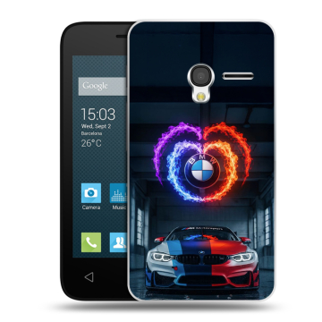 Пластиковый чехол на Alcatel One Touch Pixi 3 (4.0) с принтом BMW БМВ