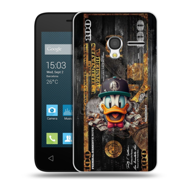 Пластиковый чехол на Alcatel One Touch Pixi 3 (4.0) с принтом Дональд Дак Доллар Пластиковый чехол на Alcatel One Touch Pixi 3 (4.0) с принтом Дональд Дак Доллар