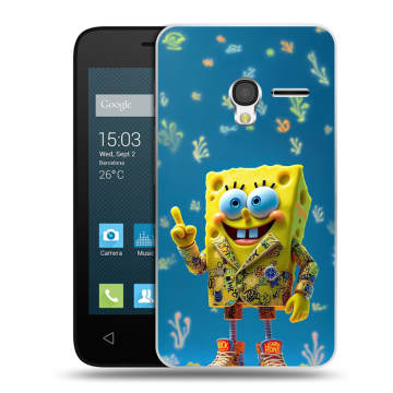 Пластиковый чехол на Alcatel One Touch Pixi 3 (4.0) с принтом Спанч боб Спанчбоб