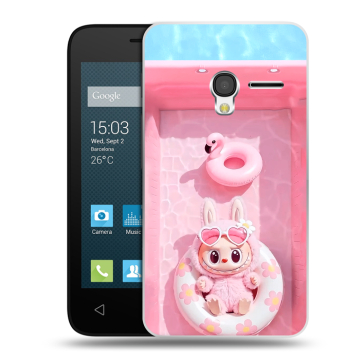 Пластиковый чехол на Alcatel One Touch Pixi 3 (4.0) с принтом Labubu Лабубу Пластиковый чехол на Alcatel One Touch Pixi 3 (4.0) с принтом Labubu Лабубу