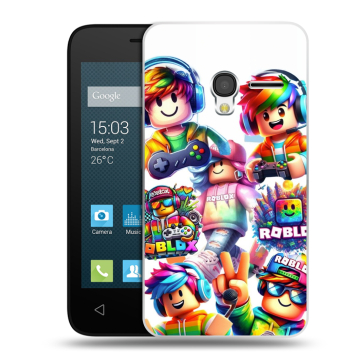 Пластиковый чехол на Alcatel One Touch Pixi 3 (4.0) с принтом Roblox Роблокс