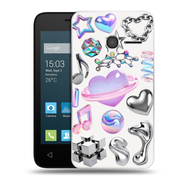 Пластиковый чехол на Alcatel One Touch Pixi 3 (4.0) с принтом Y2K