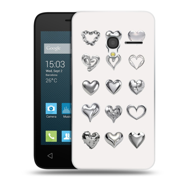 Пластиковый чехол на Alcatel One Touch Pixi 3 (4.0) с принтом Y2K сердечки