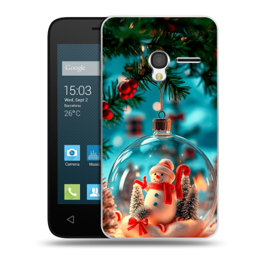 Пластиковый чехол на Alcatel One Touch Pixi 3 (4.0) с принтом Новый год