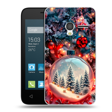 Пластиковый чехол на Alcatel One Touch Pixi 3 (4.0) с принтом Новый год
