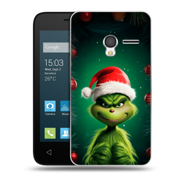 Пластиковый чехол на Alcatel One Touch Pixi 3 (4.0) с принтом Гринч Новый год Рождество