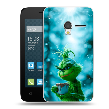 Пластиковый чехол на Alcatel One Touch Pixi 3 (4.0) с принтом Новый год гринч