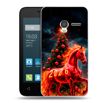 Пластиковый чехол на Alcatel One Touch Pixi 3 (4.0) с принтом Новый год