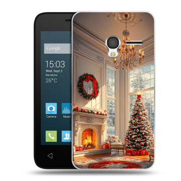 Пластиковый чехол на Alcatel One Touch Pixi 3 (4.0) с принтом Новый год