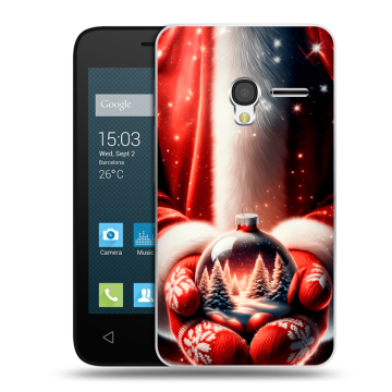 Пластиковый чехол на Alcatel One Touch Pixi 3 (4.0) с принтом Новый год