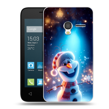 Пластиковый чехол на Alcatel One Touch Pixi 3 (4.0) с принтом Новый год