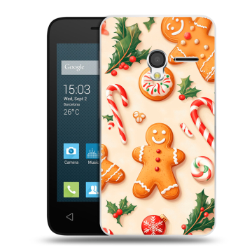 Пластиковый чехол на Alcatel One Touch Pixi 3 (4.0) с принтом Новый год