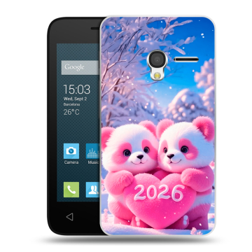 Пластиковый чехол на Alcatel One Touch Pixi 3 (4.0) с принтом Новый год