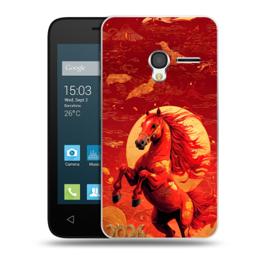 Пластиковый чехол на Alcatel One Touch Pixi 3 (4.0) с принтом Новый год