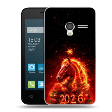 Пластиковый чехол на Alcatel One Touch Pixi 3 (4.0) с принтом Новый год