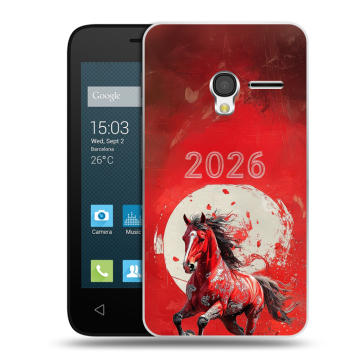 Пластиковый чехол на Alcatel One Touch Pixi 3 (4.0) с принтом Новый год