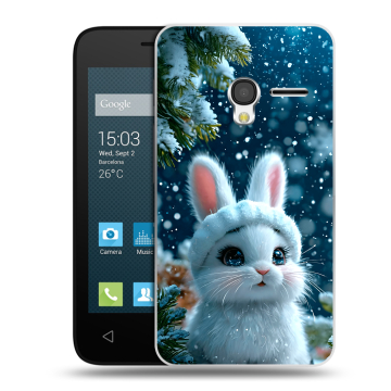 Пластиковый чехол на Alcatel One Touch Pixi 3 (4.0) с принтом Новый год