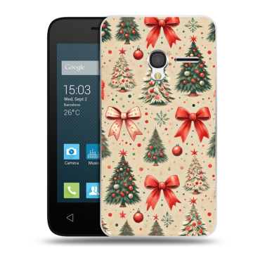 Пластиковый чехол на Alcatel One Touch Pixi 3 (4.0) с принтом Новый год