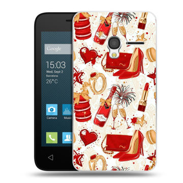 Пластиковый чехол на Alcatel One Touch Pixi 3 (4.0) с принтом Новый год