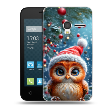 Пластиковый чехол на Alcatel One Touch Pixi 3 (4.0) с принтом Новый год
