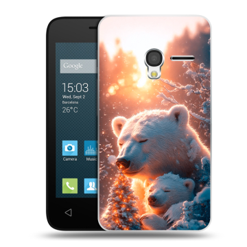 Пластиковый чехол на Alcatel One Touch Pixi 3 (4.0) с принтом Новый год