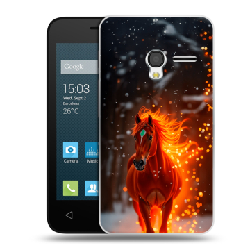 Пластиковый чехол на Alcatel One Touch Pixi 3 (4.0) с принтом Новый год