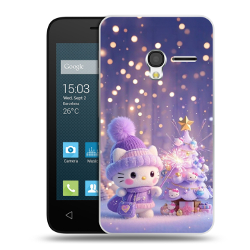 Пластиковый чехол на Alcatel One Touch Pixi 3 (4.0) с принтом Новый год