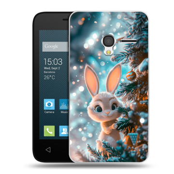 Пластиковый чехол на Alcatel One Touch Pixi 3 (4.0) с принтом Новый год