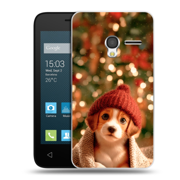 Пластиковый чехол на Alcatel One Touch Pixi 3 (4.0) с принтом Новый год
