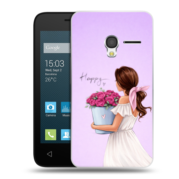 Пластиковый чехол на Alcatel One Touch Pixi 3 (4.0) с принтом женский