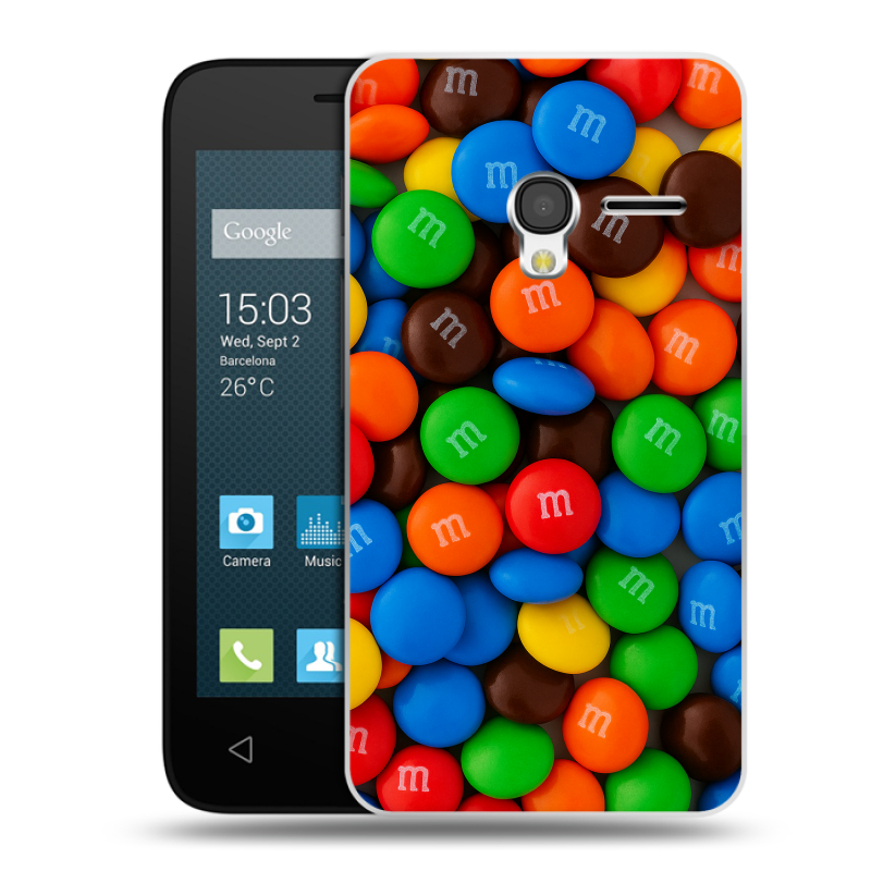 Пластиковый чехол на Alcatel One Touch Pixi 3 (4.0) с принтом Конфеты Пластиковый чехол на Alcatel One Touch Pixi 3 (4.0) с принтом Конфеты