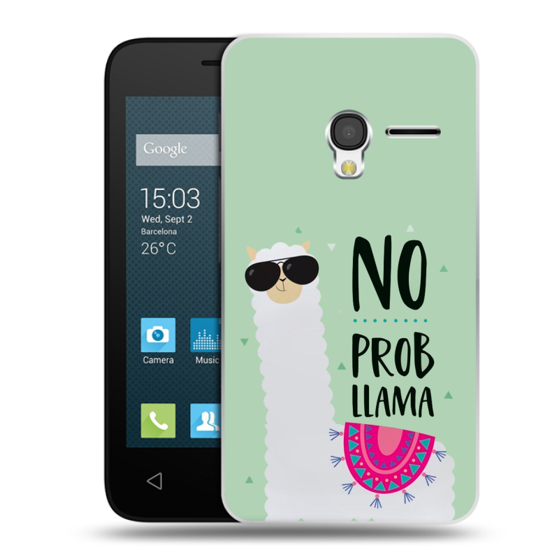 Пластиковый чехол на Alcatel One Touch Pixi 3 (4.0) с принтом Лама Пластиковый чехол на Alcatel One Touch Pixi 3 (4.0) с принтом Лама
