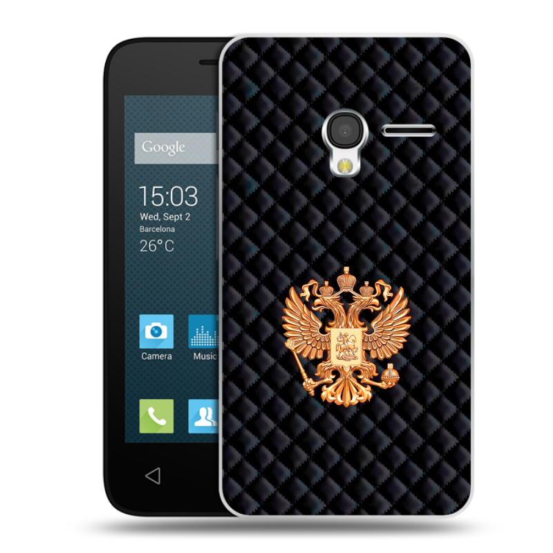 Пластиковый чехол на Alcatel One Touch Pixi 3 (4.0) с принтом Герб России принт Пластиковый чехол на Alcatel One Touch Pixi 3 (4.0) с принтом Герб России принт