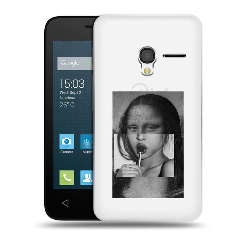Пластиковый чехол на Alcatel One Touch Pixi 3 (4.0) с принтом Мона Лиза Пластиковый чехол на Alcatel One Touch Pixi 3 (4.0) с принтом Мона Лиза