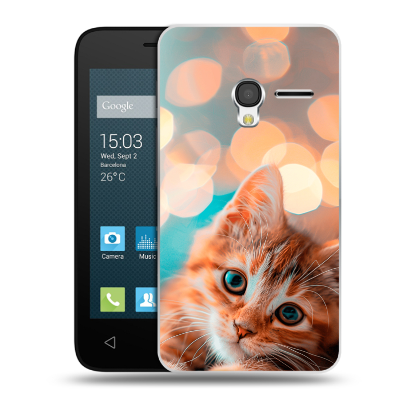 Пластиковый чехол на Alcatel One Touch Pixi 3 (4.0) с принтом котик Пластиковый чехол на Alcatel One Touch Pixi 3 (4.0) с принтом котик