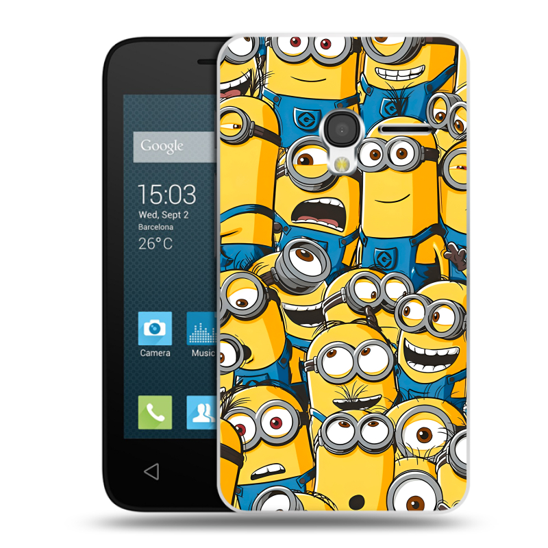 Пластиковый чехол на Alcatel One Touch Pixi 3 (4.0) с принтом Миньоны Пластиковый чехол на Alcatel One Touch Pixi 3 (4.0) с принтом Миньоны