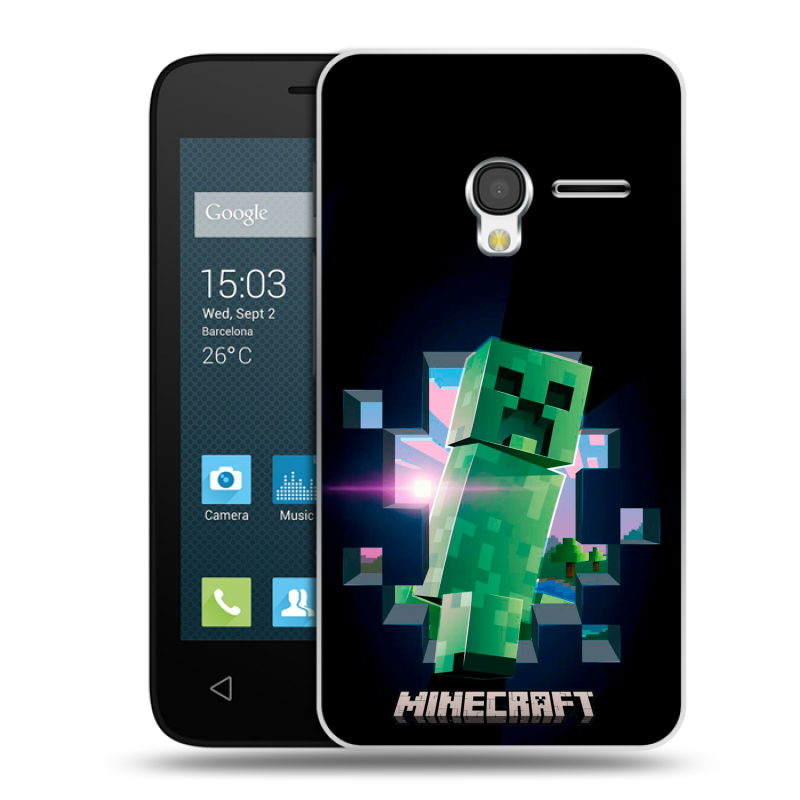 Пластиковый чехол на Alcatel One Touch Pixi 3 (4.0) с принтом Майнкрафт Minecraft Пластиковый чехол на Alcatel One Touch Pixi 3 (4.0) с принтом Майнкрафт Minecraft