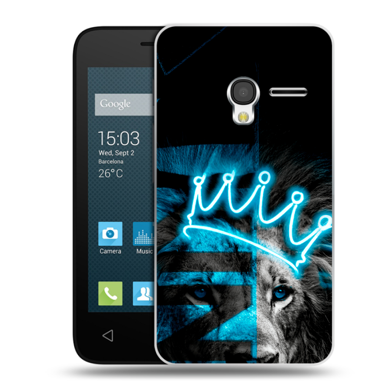 Пластиковый чехол на Alcatel One Touch Pixi 3 (4.0) с принтом Король лев Пластиковый чехол на Alcatel One Touch Pixi 3 (4.0) с принтом Король лев
