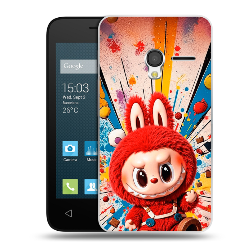 Пластиковый чехол на Alcatel One Touch Pixi 3 (4.0) с принтом Labubu Лабубу Пластиковый чехол на Alcatel One Touch Pixi 3 (4.0) с принтом Labubu Лабубу