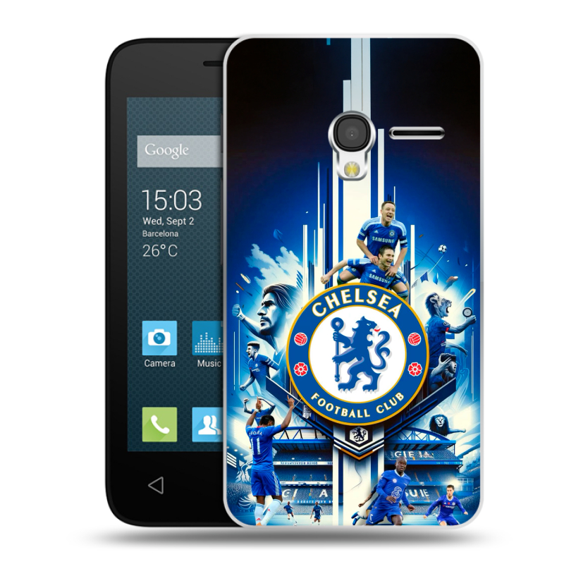 Пластиковый чехол на Alcatel One Touch Pixi 3 (4.0) с принтом Chelsea Челси Пластиковый чехол на Alcatel One Touch Pixi 3 (4.0) с принтом Chelsea Челси