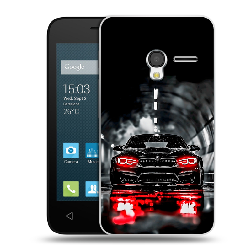 Пластиковый чехол на Alcatel One Touch Pixi 3 (4.0) с принтом BMW БМВ Пластиковый чехол на Alcatel One Touch Pixi 3 (4.0) с принтом BMW БМВ