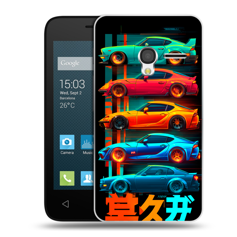 Пластиковый чехол на Alcatel One Touch Pixi 3 (4.0) с принтом машины тачки Пластиковый чехол на Alcatel One Touch Pixi 3 (4.0) с принтом машины тачки