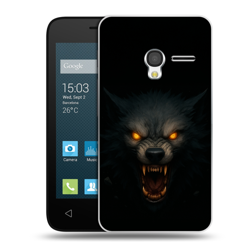 Пластиковый чехол на Alcatel One Touch Pixi 3 (4.0) с принтом Волк Пластиковый чехол на Alcatel One Touch Pixi 3 (4.0) с принтом Волк
