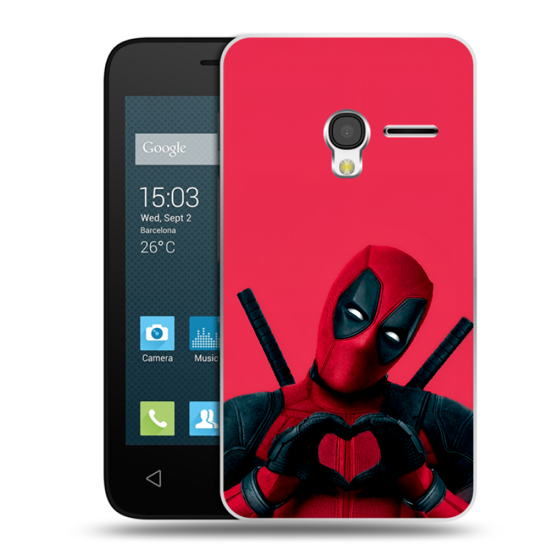 Пластиковый чехол на Alcatel One Touch Pixi 3 (4.0) с принтом Дедпул Deadpool Пластиковый чехол на Alcatel One Touch Pixi 3 (4.0) с принтом Дедпул Deadpool