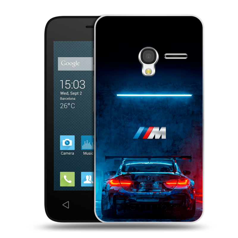 Пластиковый чехол на Alcatel One Touch Pixi 3 (4.0) с принтом BMW БМВ Пластиковый чехол на Alcatel One Touch Pixi 3 (4.0) с принтом BMW БМВ
