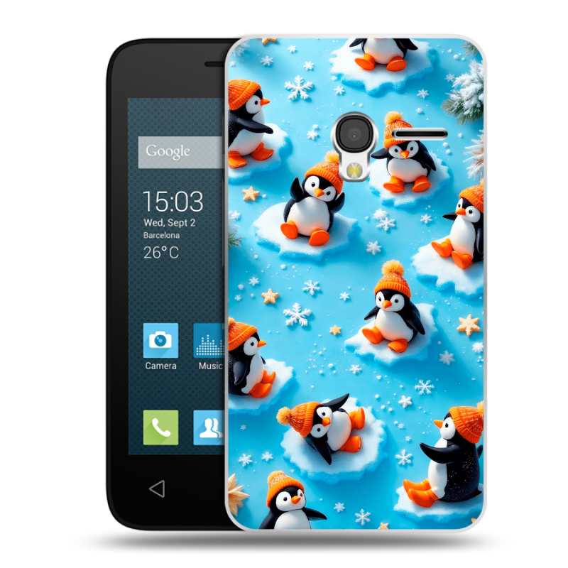 Пластиковый чехол на Alcatel One Touch Pixi 3 (4.0) с принтом Новый год Пластиковый чехол на Alcatel One Touch Pixi 3 (4.0) с принтом Новый год