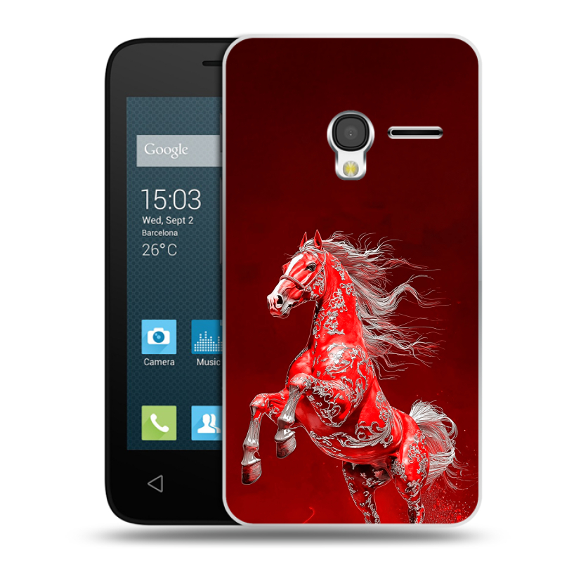 Пластиковый чехол на Alcatel One Touch Pixi 3 (4.0) с принтом Новый год Пластиковый чехол на Alcatel One Touch Pixi 3 (4.0) с принтом Новый год